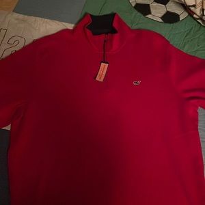 Large Red Vineyard Vines 3/4 zip.